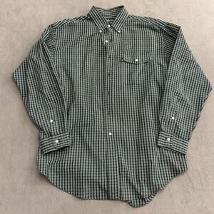 Vintage RALPH LAUREN Shirt Mens Large Green Plaid Button Down Creek Oxford L